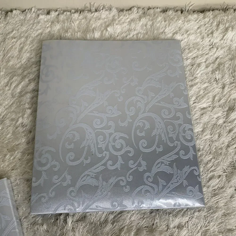 Silver Swirl Paisley Fabric Covered Scrapbook 8.5 x 11